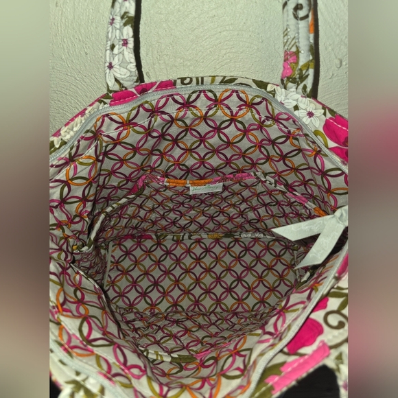 Vera Bradley BUNDLE Tote & Bi-Fold Wallet "Tea Garden" Pink Floral - Picture 3 of 8